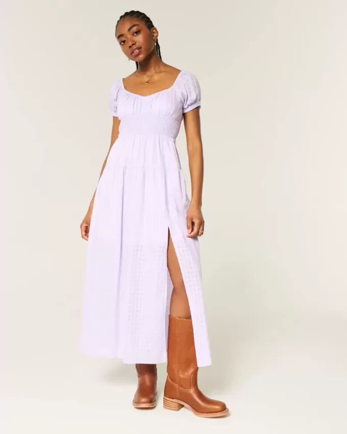 Short-Sleeve Open-Back Maxi Dress Short-Sleeve Open-Back Maxi Dress