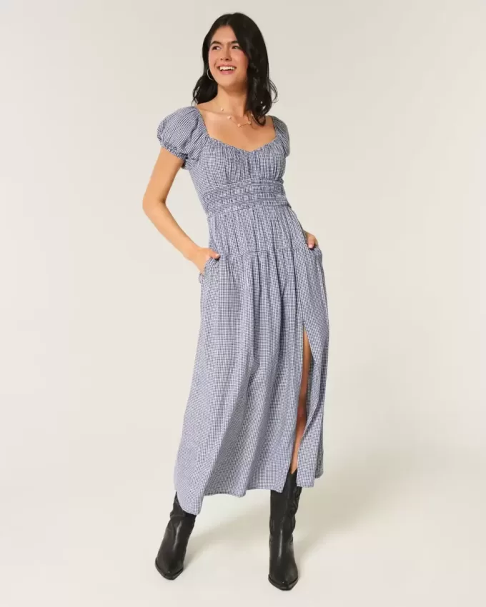 Short-Sleeve Open-Back Maxi Dress Short-Sleeve Open-Back Maxi Dress