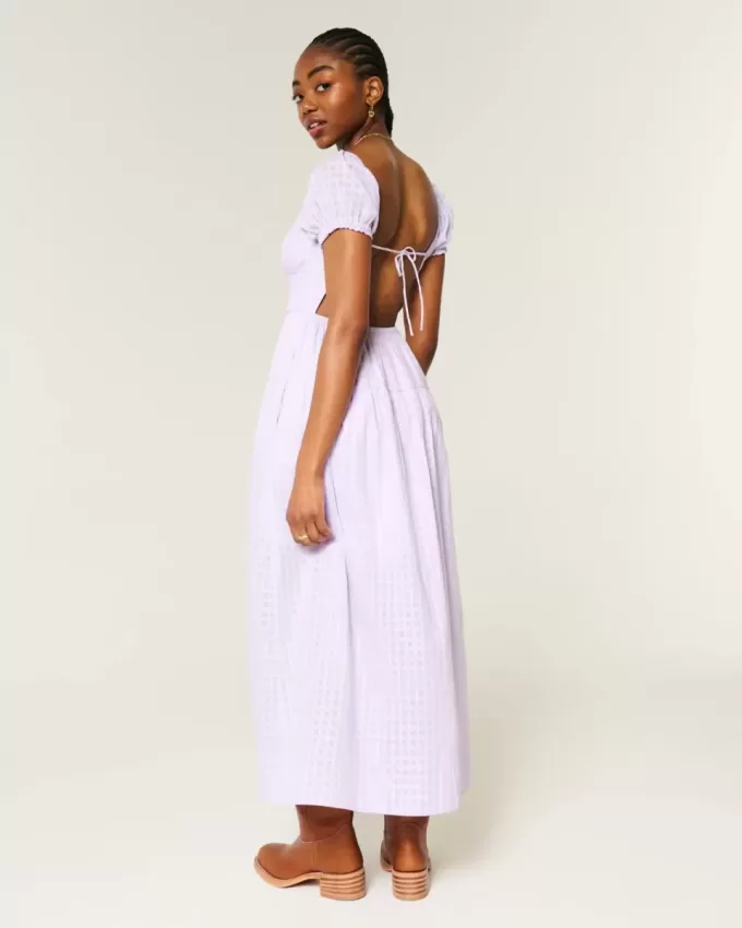 Short-Sleeve Open-Back Maxi Dress Short-Sleeve Open-Back Maxi Dress