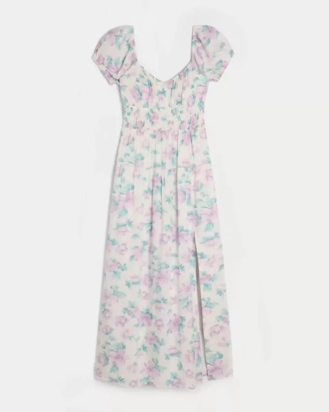 Short-Sleeve Open-Back Maxi Dress Short-Sleeve Open-Back Maxi Dress