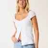 Short-Sleeve Stretch Poplin Top Short-Sleeve Stretch Poplin Top