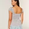 Short-Sleeve Stretch Poplin Top