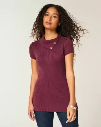 Short-Sleeve Tunic Sweater Short-Sleeve Tunic Sweater