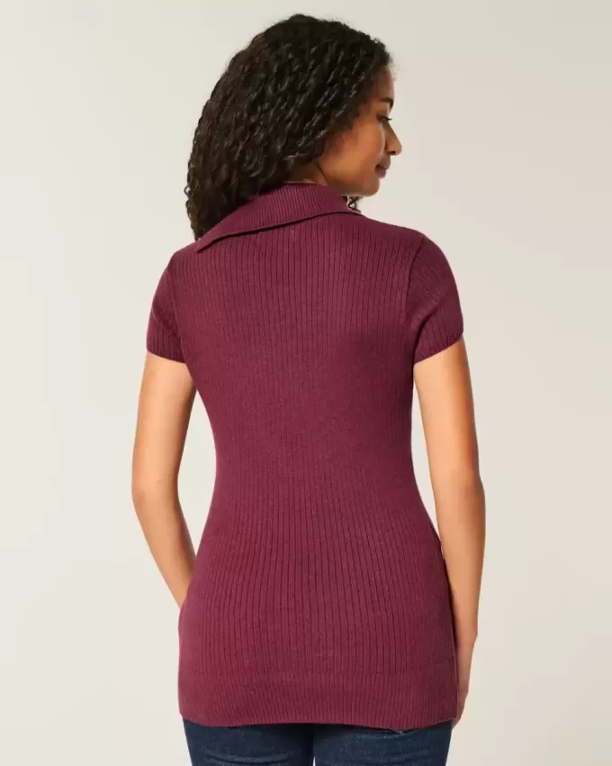 Short-Sleeve Tunic Sweater