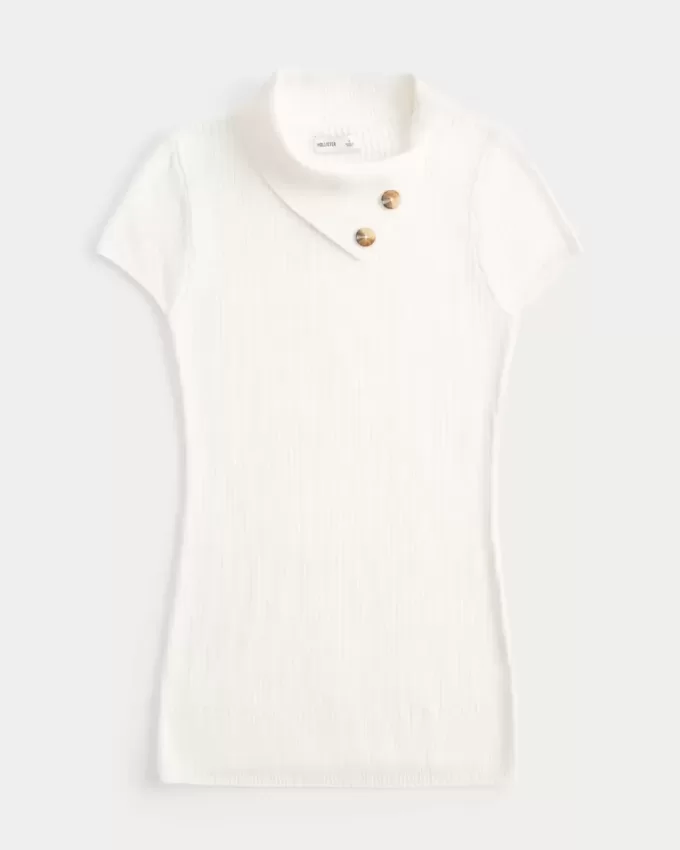 Short-Sleeve Tunic Sweater