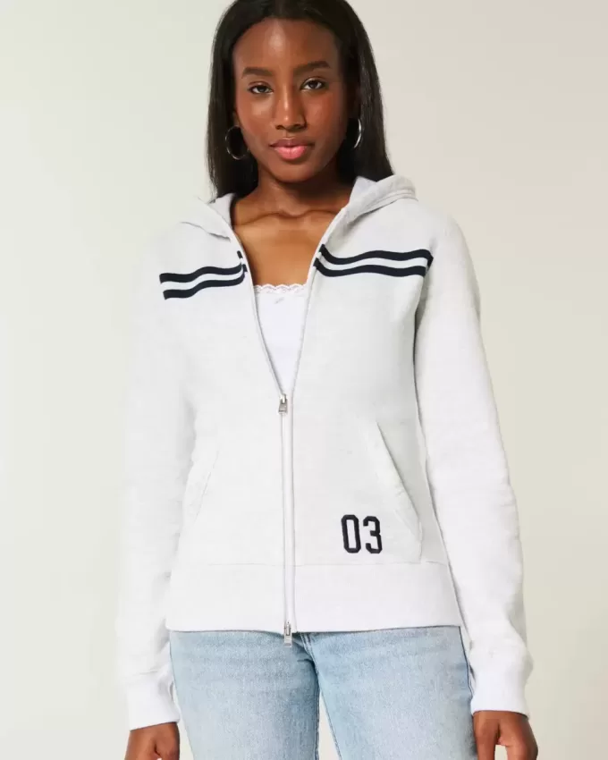 Slim Striped Zip-Up Hoodie Slim Striped Zip-Up Hoodie