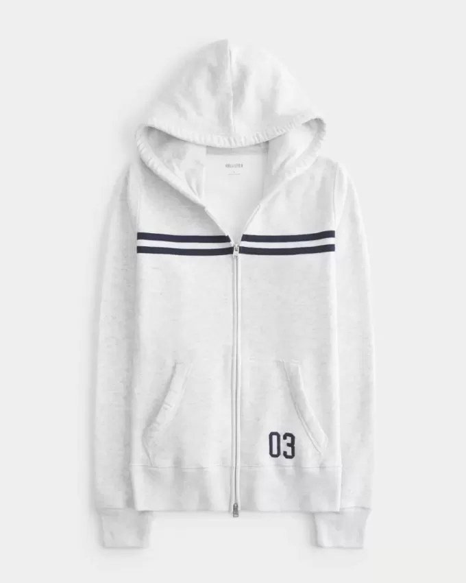 Slim Striped Zip-Up Hoodie Slim Striped Zip-Up Hoodie