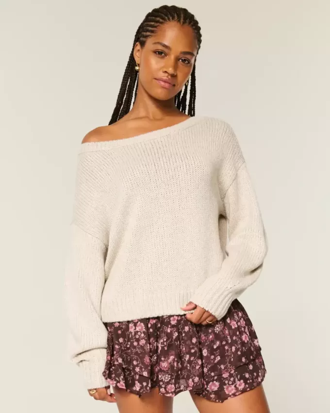 Slouchy Off-the-Shoulder Sweater