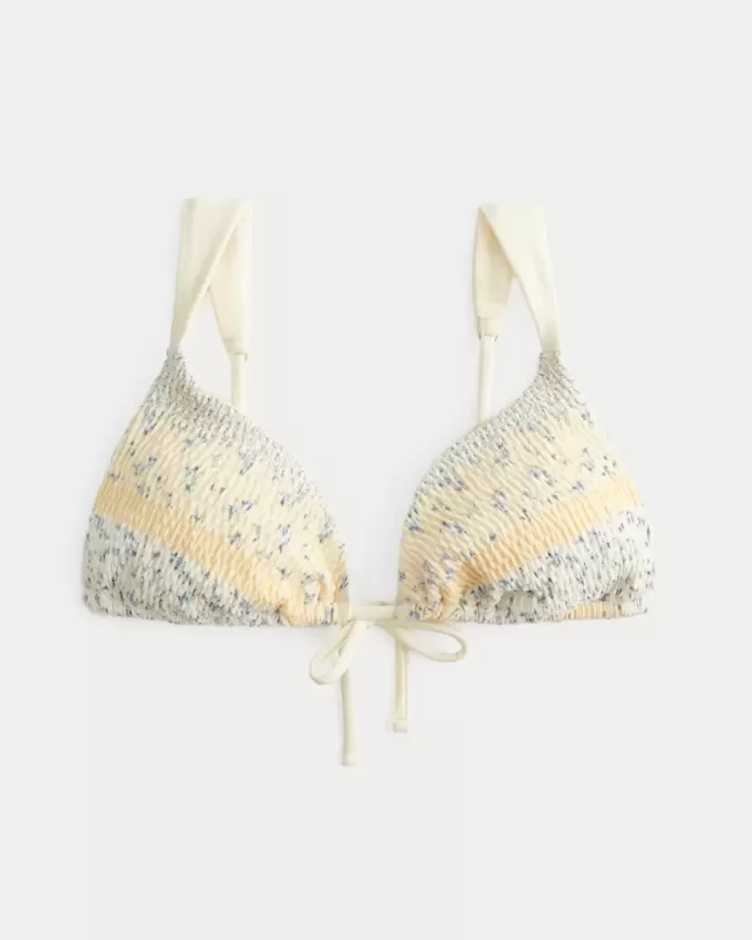 Smocked Over-the-Shoulder Triangle Bikini Top Smocked Over-the-Shoulder Triangle Bikini Top