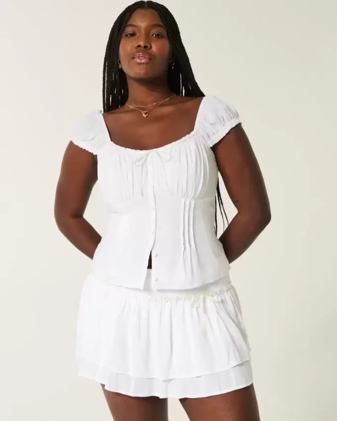 Smocked Tiered Mini Skort