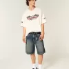 Snake Graphic Baggy Denim Shorts Snake Graphic Baggy Denim Shorts