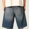 Snake Graphic Baggy Denim Shorts Snake Graphic Baggy Denim Shorts