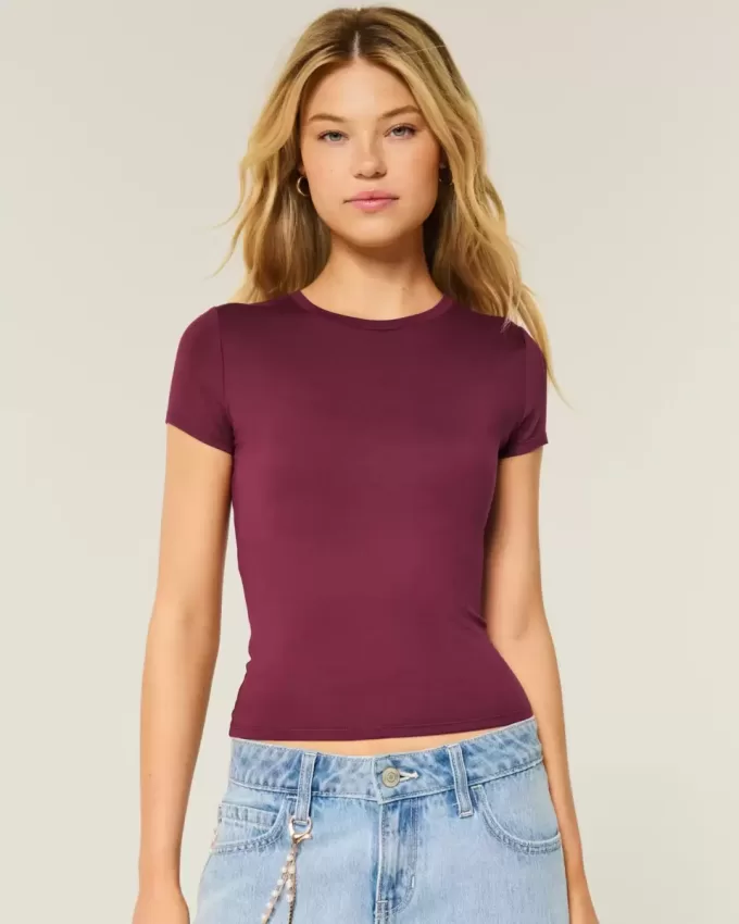 Soft Stretch Seamless Fabric Crew Baby Tee