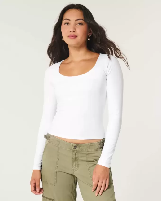Soft Stretch Seamless Fabric Scoop Top