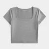 Soft Stretch Seamless Fabric Square-Neck Baby Tee