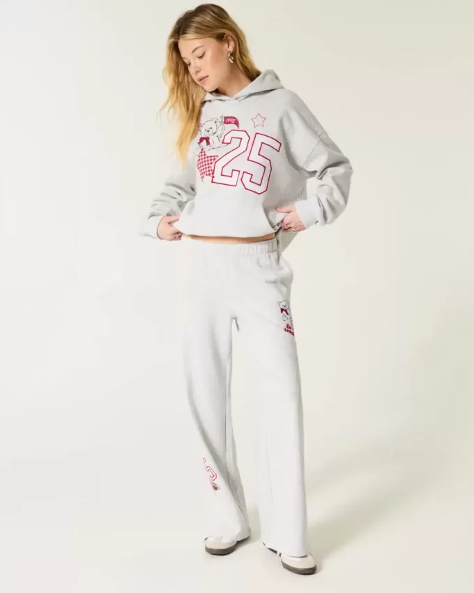 Sporty Graphic Wide-Leg Sweatpants Sporty Graphic Wide-Leg Sweatpants