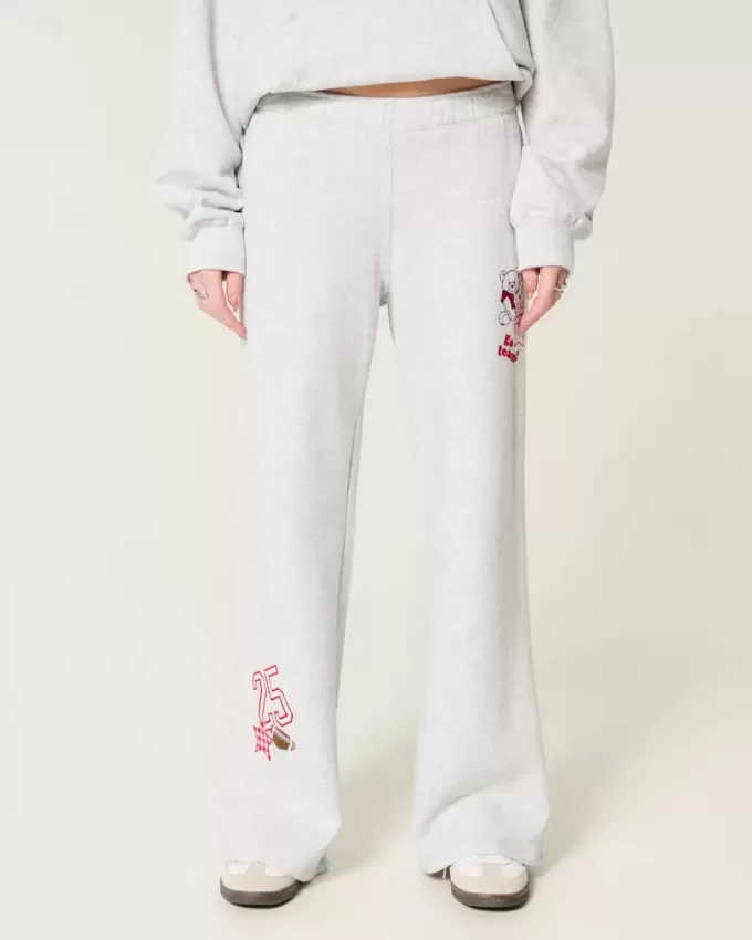 Sporty Graphic Wide-Leg Sweatpants Sporty Graphic Wide-Leg Sweatpants