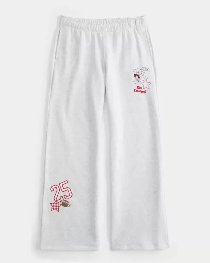 Sporty Graphic Wide-Leg Sweatpants Sporty Graphic Wide-Leg Sweatpants
