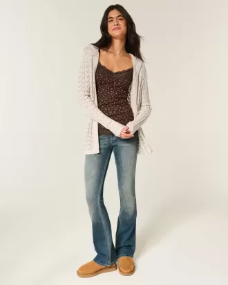 Stitchy Hooded No-Close Cardigan