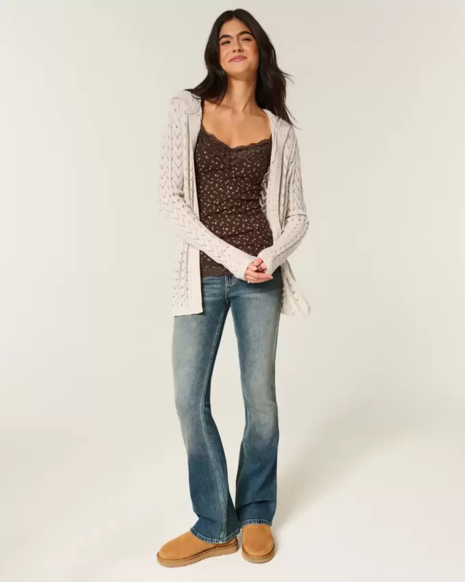 Stitchy Hooded No-Close Cardigan Stitchy Hooded No-Close Cardigan
