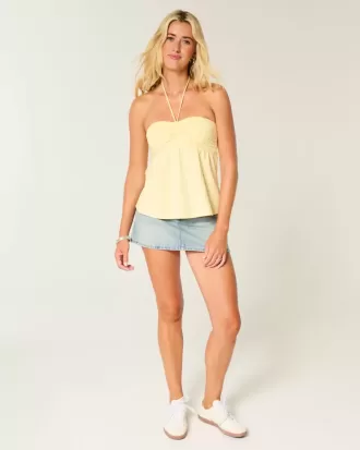 Strapless Cinched Babydoll Top