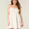 Strapless Embroidered Babydoll Dress Strapless Embroidered Babydoll Dress