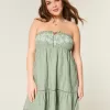 Strapless Embroidered Babydoll Dress Strapless Embroidered Babydoll Dress