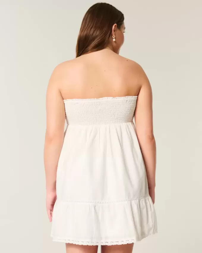 Strapless Embroidered Babydoll Dress Strapless Embroidered Babydoll Dress