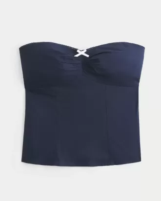 Strapless Picot Lace Trim Top