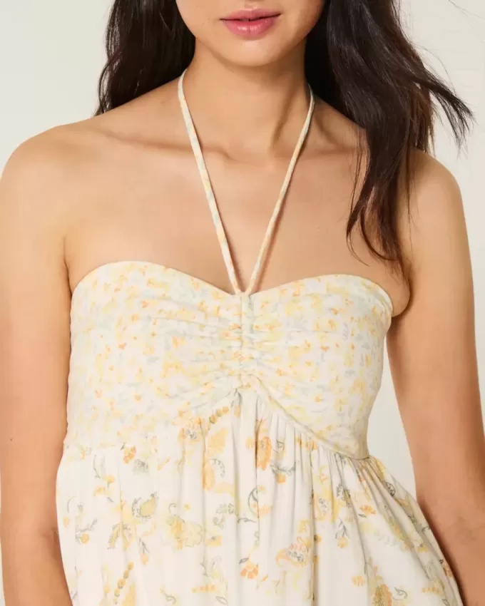 Strapless Ruffle Babydoll Mini Dress Strapless Ruffle Babydoll Mini Dress