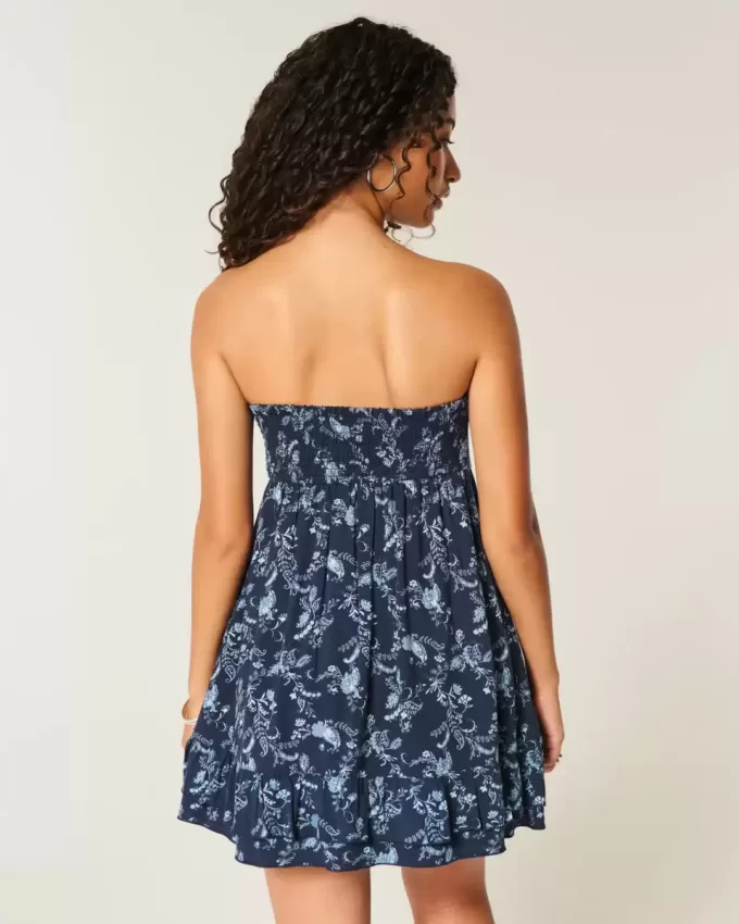 Strapless Ruffle Babydoll Mini Dress Strapless Ruffle Babydoll Mini Dress