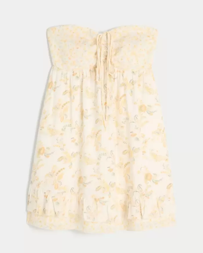 Strapless Ruffle Babydoll Mini Dress Strapless Ruffle Babydoll Mini Dress