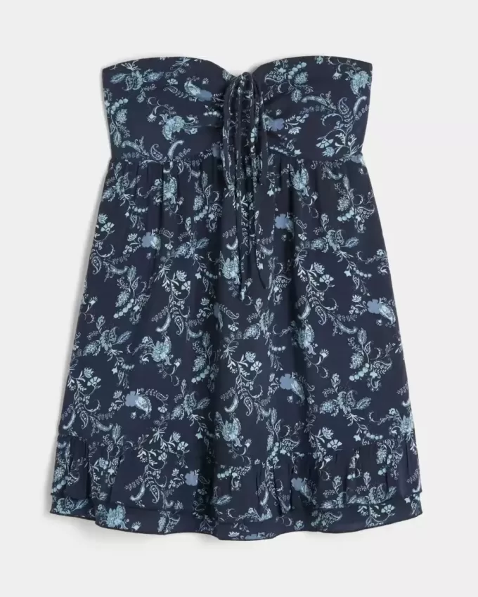 Strapless Ruffle Babydoll Mini Dress Strapless Ruffle Babydoll Mini Dress