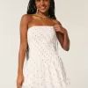 Strapless Smocked Bodice Mini Dress