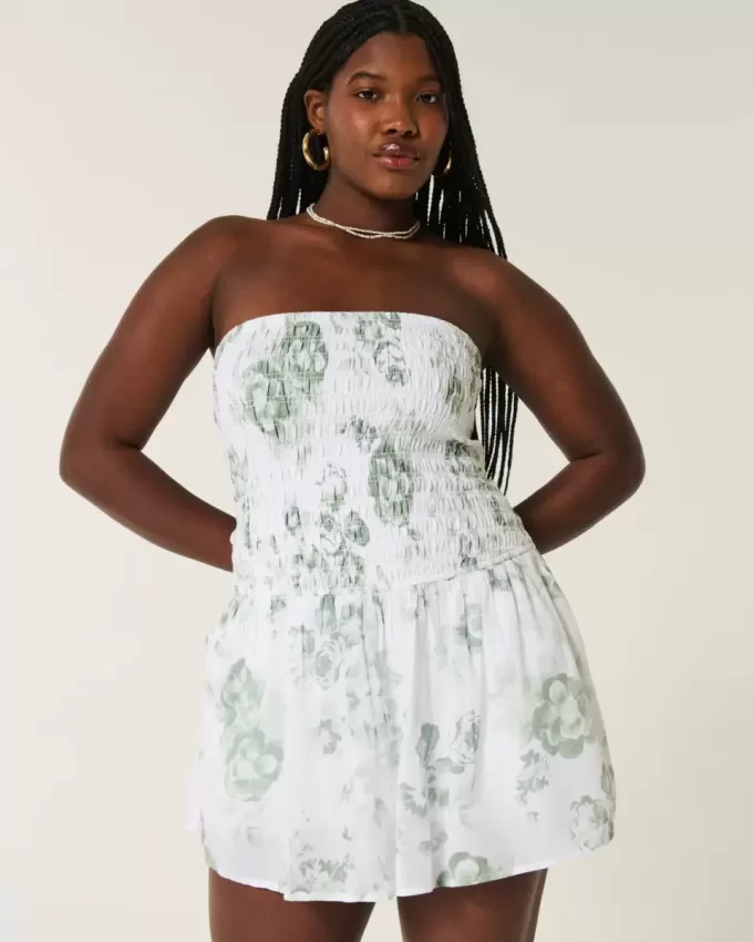 Strapless Smocked Bodice Mini Dress Strapless Smocked Bodice Mini Dress