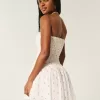Strapless Smocked Bodice Mini Dress