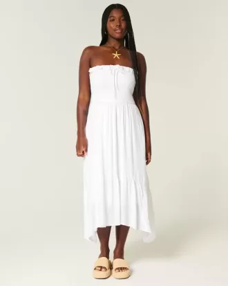 Strapless Smocked Maxi Dress