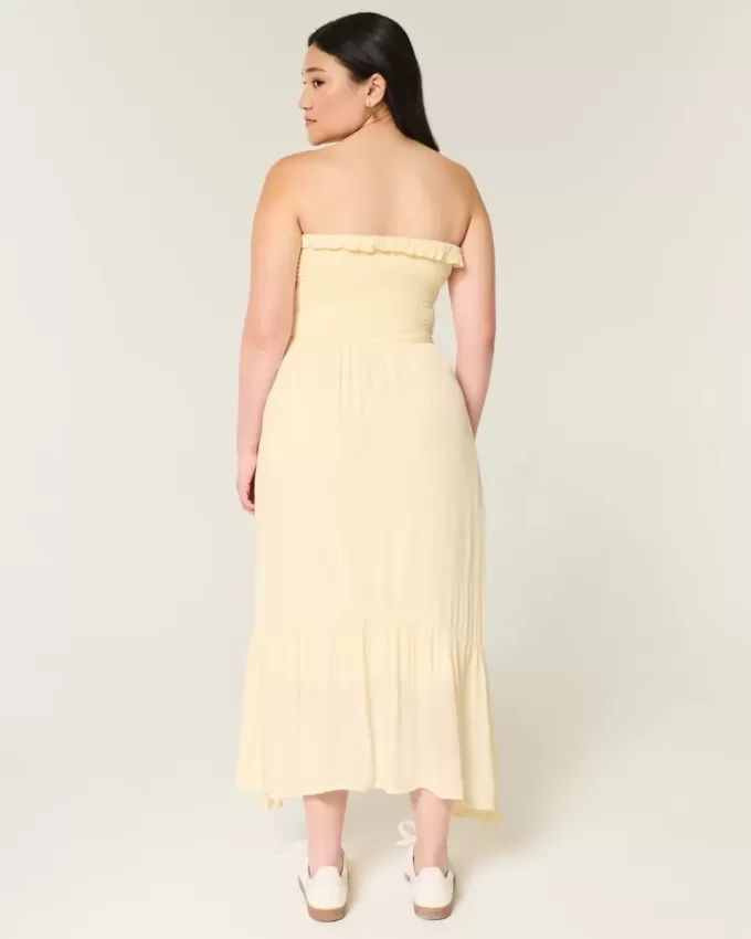 Strapless Smocked Maxi Dress