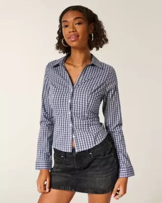 Stretch Poplin Button-Through Shirt Stretch Poplin Button-Through Shirt