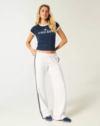 Striped Wide-Leg Sweatpants