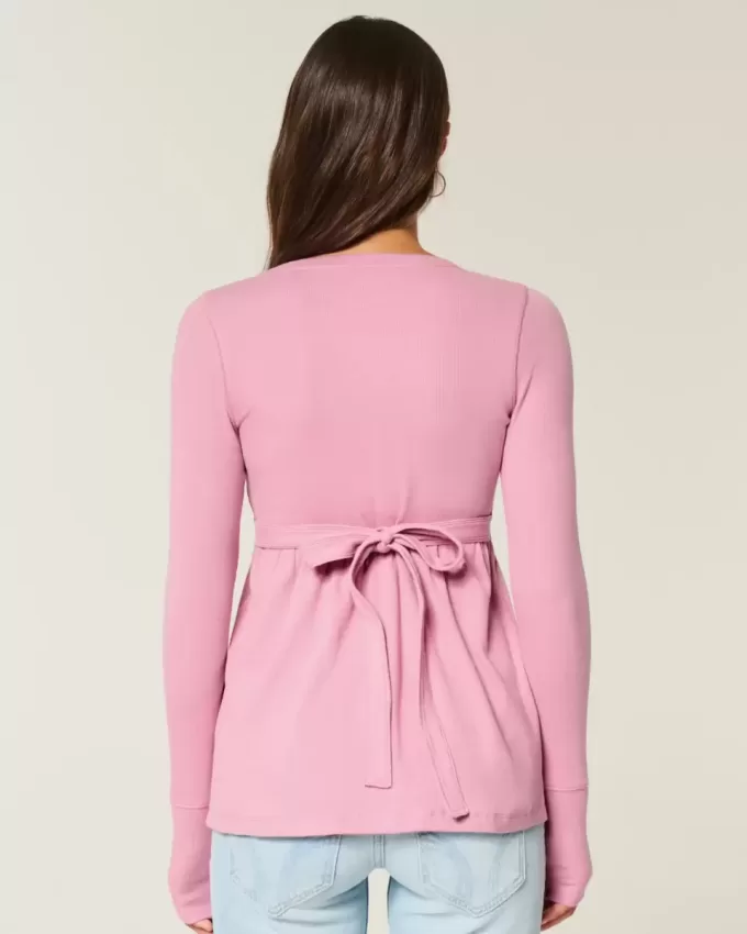 Tie-Back Henley Babydoll Top Tie-Back Henley Babydoll Top