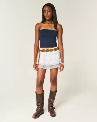 Tiered Chiffon Mini Skort
