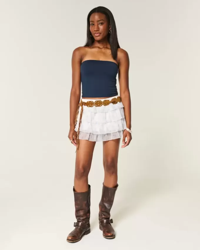 Tiered Chiffon Mini Skort Tiered Chiffon Mini Skort
