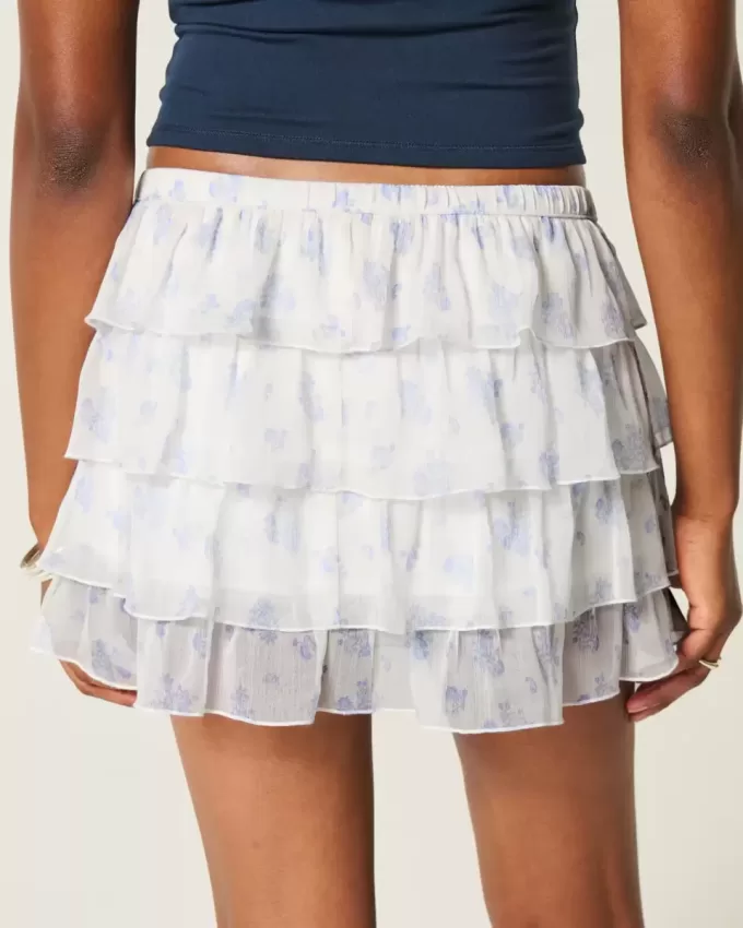 Tiered Chiffon Mini Skort Tiered Chiffon Mini Skort