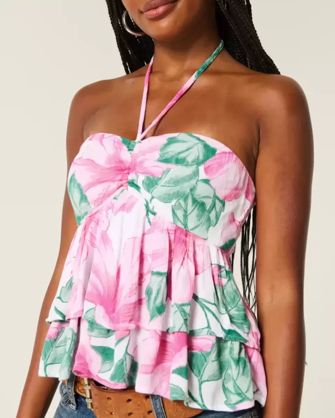 Tiered Halter Babydoll Top Tiered Halter Babydoll Top