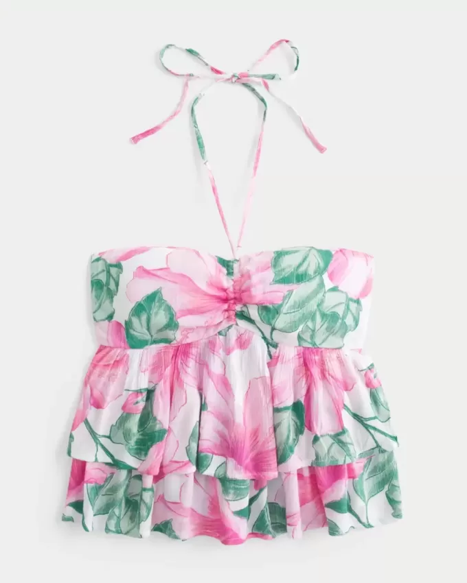 Tiered Halter Babydoll Top Tiered Halter Babydoll Top