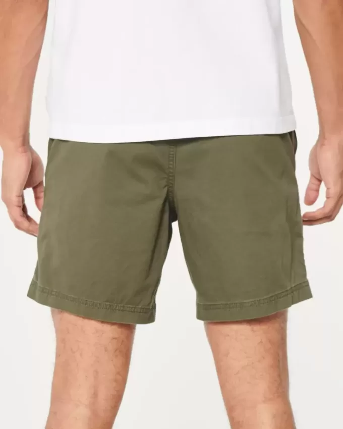 Twill Pull-On Shorts 7″