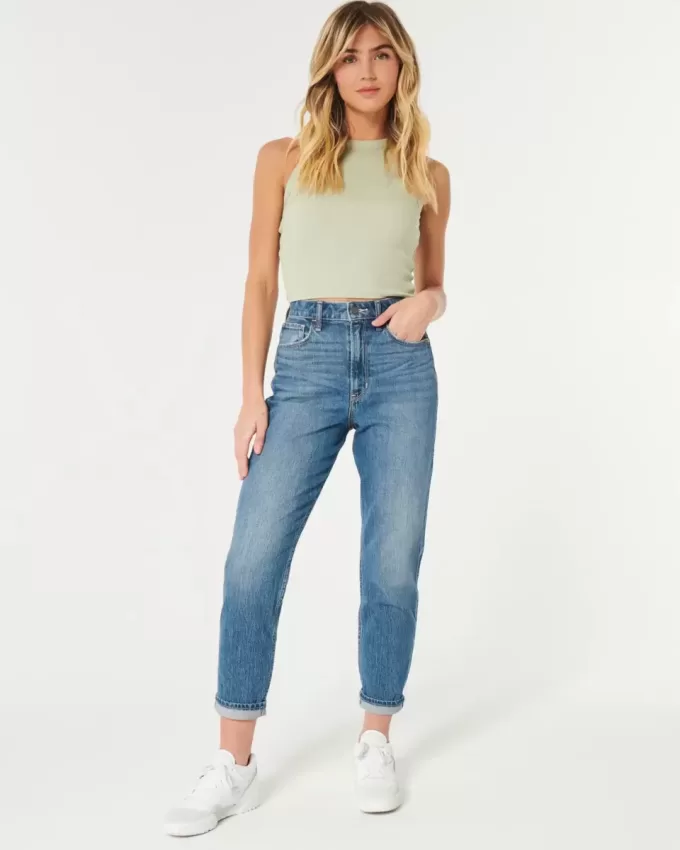 Ultra High-Rise Dark Wash Mom Jeans