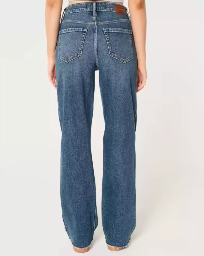 Ultra High-Rise Ripped Dark Wash Dad Jeans Ultra High-Rise Ripped Dark Wash Dad Jeans