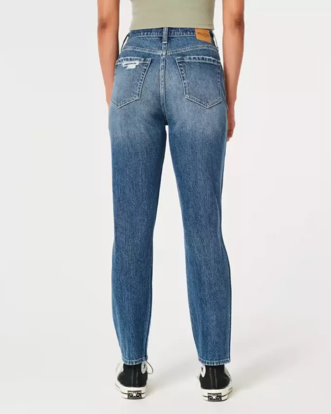 Ultra High-Rise Ripped Medium Wash Mom Jeans Ultra High-Rise Ripped Medium Wash Mom Jeans